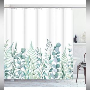 Elegant Green Leaf Shower Curtain